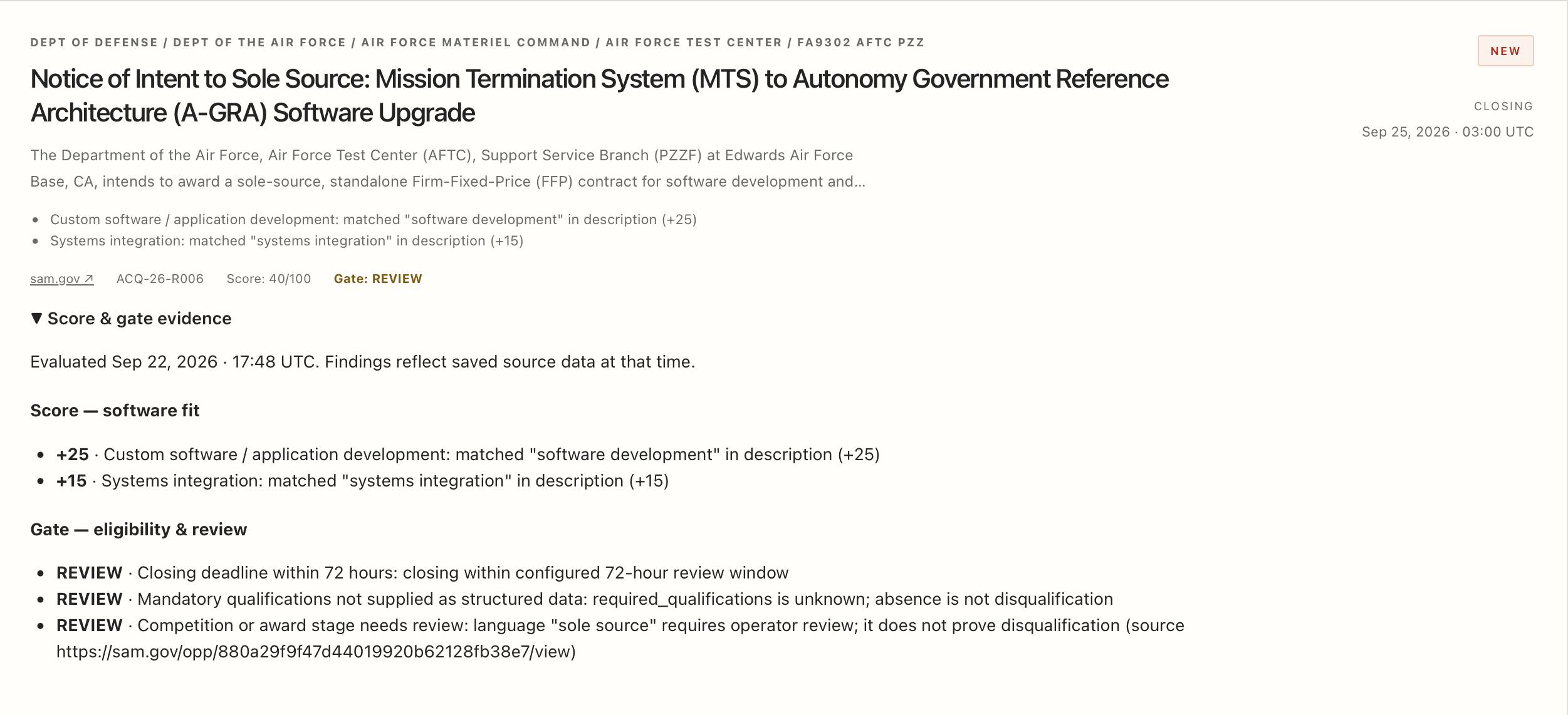 Atorasu opportunity score evidence